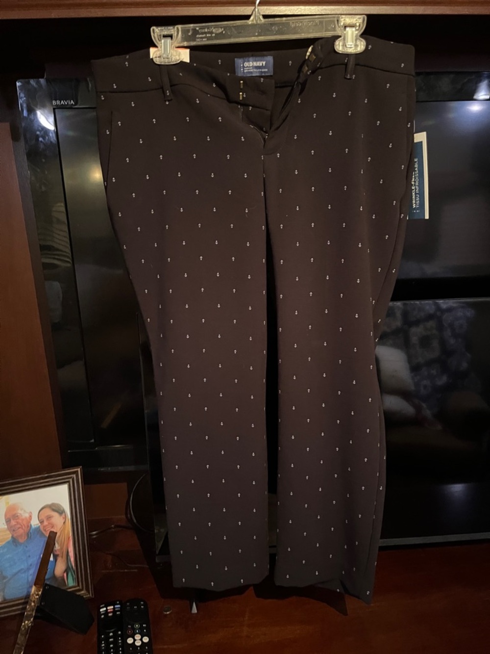 Old Navy Black Polka Dot Straight-Leg Pants